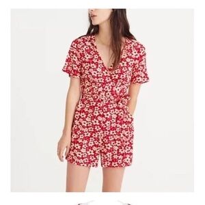 12 Madewell floral red romper